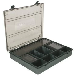 [ 15 ] RIGSOLUTIONS COMPLETE TACKLE BOX SET DARK GREEN/GREY 36 X 26 X 5 CM