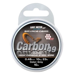 [ 2 ] SAVAGE GEAR CARBON49 STEELWIRE 10 MTR COATED GREY