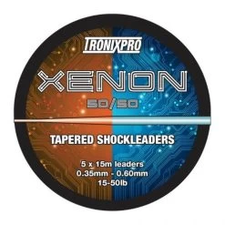 [ 10 ] TRONIXPRO XENON TAPERED LEADERS 50/50 - ORANGE / CLEAR 5 X 15 MTR